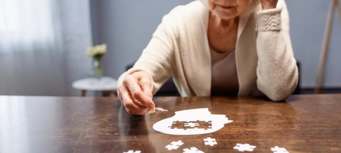 Female trying simple puzzle